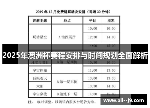 2025年澳洲杯赛程安排与时间规划全面解析 2025年澳洲杯赛程安排与时间规划全面解析